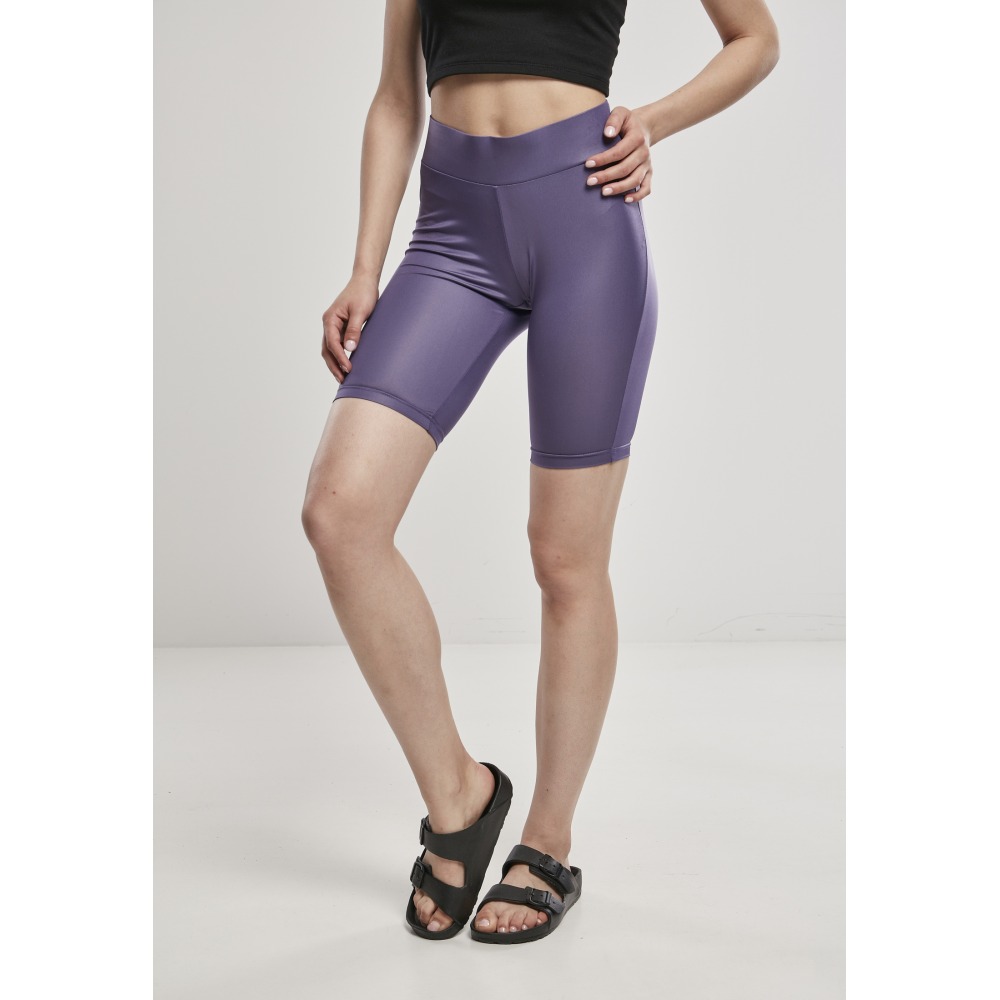 Urban Classics - Imitation Leather Short cycle pants - Purple